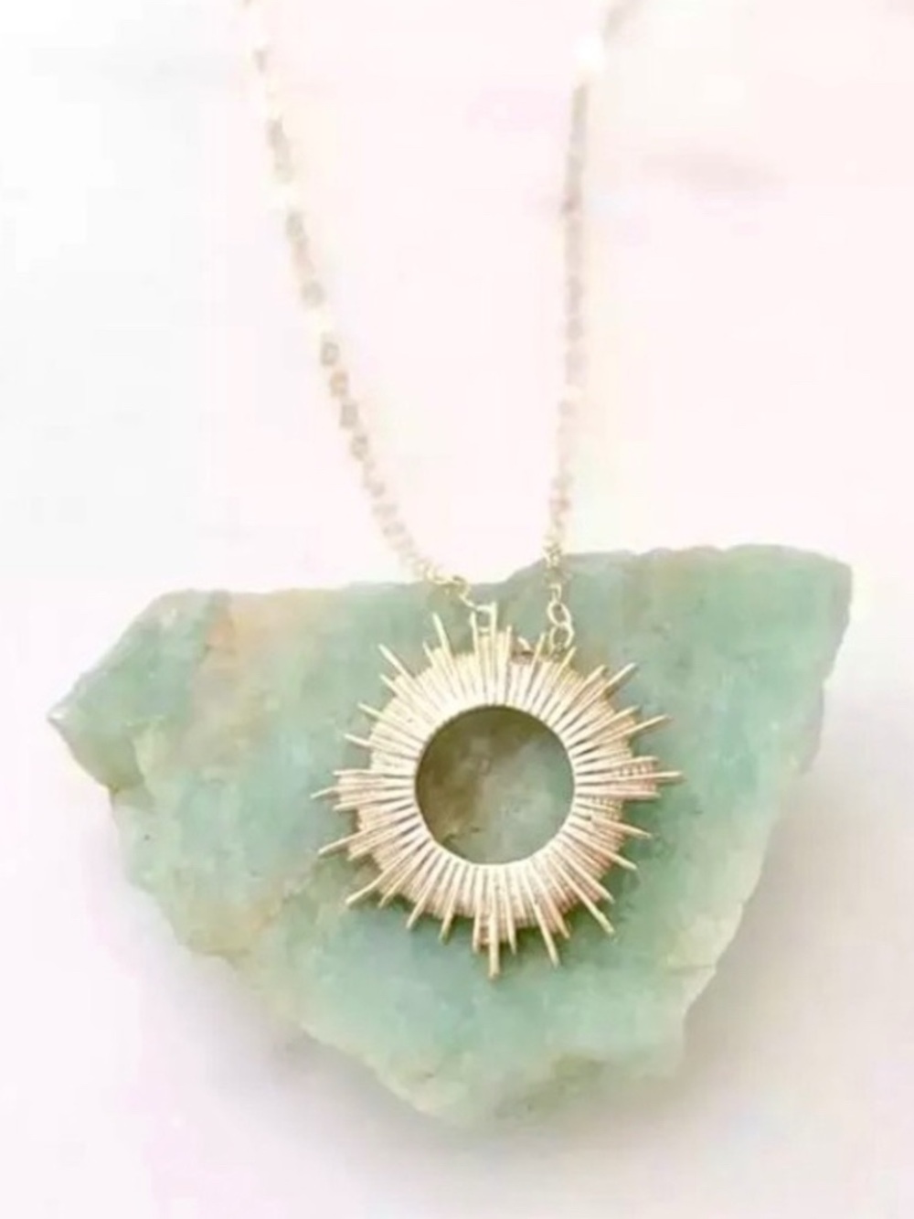 “Bohemian Rhapsody” Tribal/Indie 14k Gold Plated Sunburst Pendant Necklace